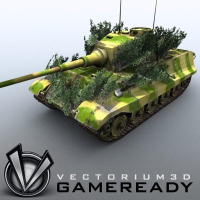 3D Model of Game Ready Low Poly King Tiger model - 3D Render 0